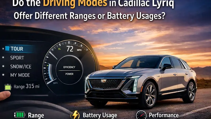 do the driving modes in cadillac lyriq offer different ranges or battery usages?